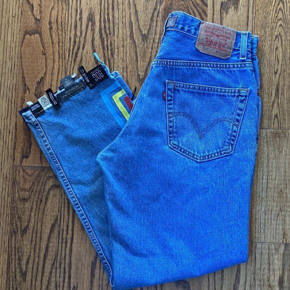 Vintage Levi’s 550 Relaxed Fit Up-Cycled High Rise Mom Jeans Size Men’s 33/30 - Picture 16 of 16